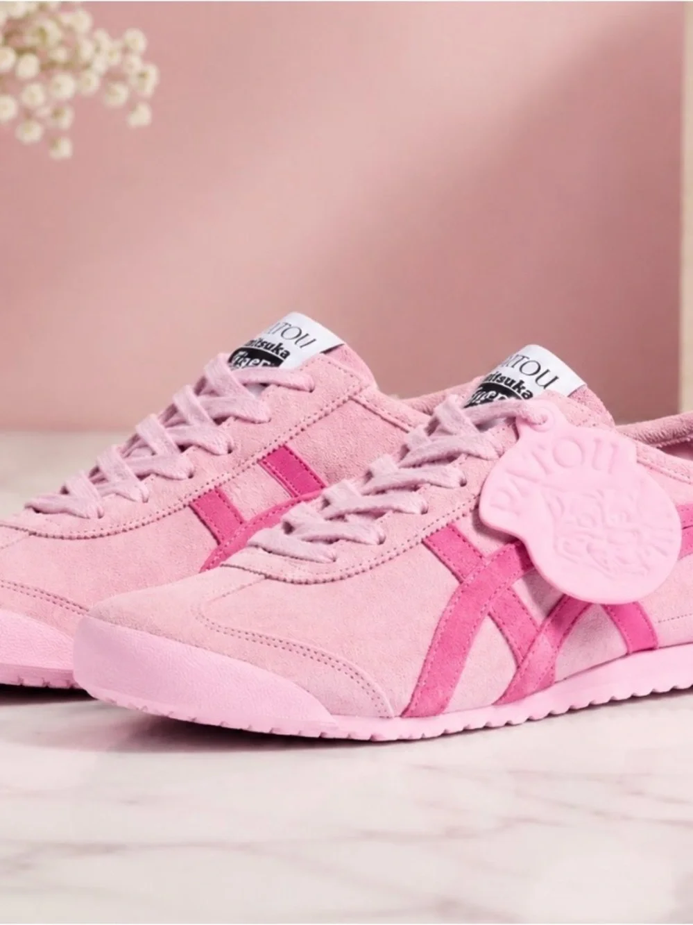 PSL PATOU x Onitsuka Tiger MEXICO 66 COTTON CANDY/BRIGHT ROSE Pink Limited